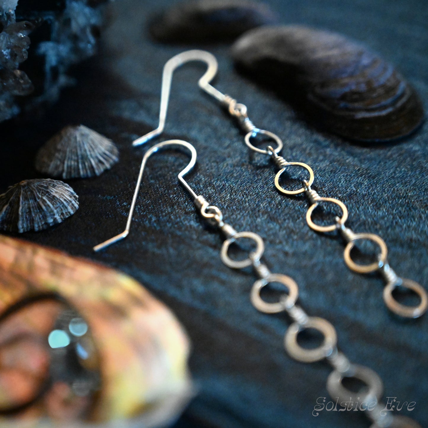 New Moon Chain Earrings